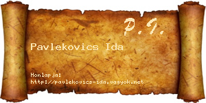 Pavlekovics Ida névjegykártya